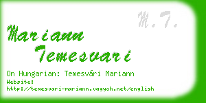 mariann temesvari business card